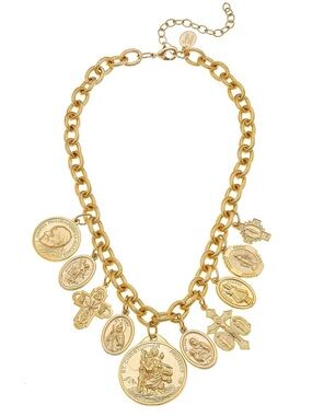 Susan Shaw Religious Necklace and cross earrings set
